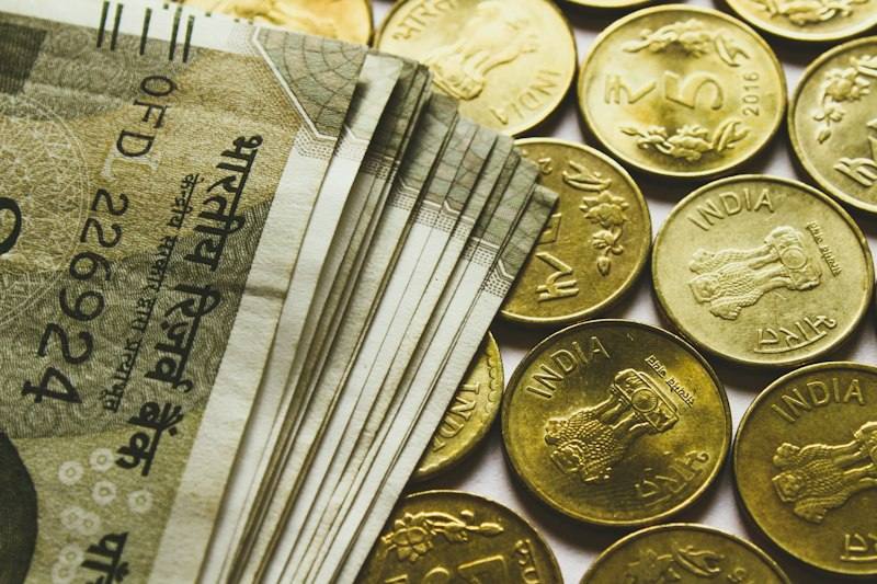 Indian rupee notes and coins